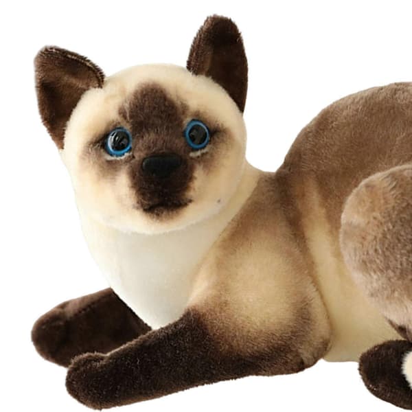 Simulering Siamese katter Livaktig utstoppet dyr Plysjpolstring for jenter og gutter StyleB 25cm