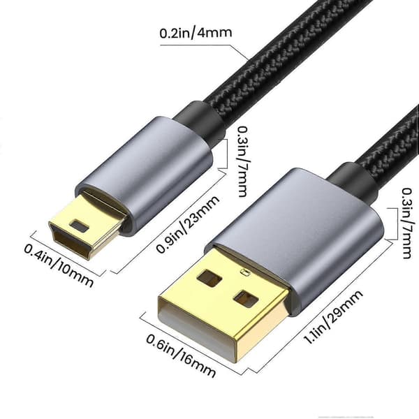 Højhastigheds USB Mini 5-bens kabel 10m