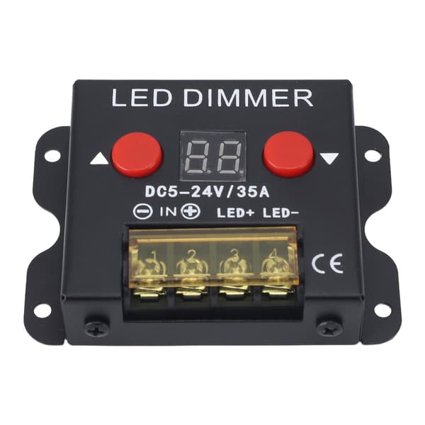 LED-lysbåndsdæmper, DC 5-24V 35A PWM-dæmpningscontroller med digitalt display, metalskal