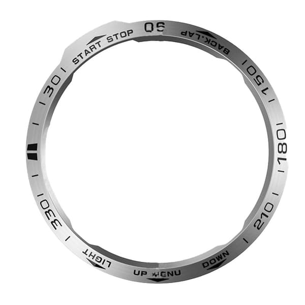 Sølvramme til Garmin Fenix 6X, rustfrit stål, sorte inskriptioner, beskyttende ramme
