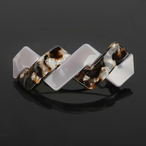 Kvinder Pige Geometrisk Form Fjeder Hårklemme Barrette Hårtilbehør Grey