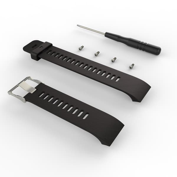 Silikone Urrem til Garmin Forerunner 30/35, 22mm, Sort, Erstatningsrem