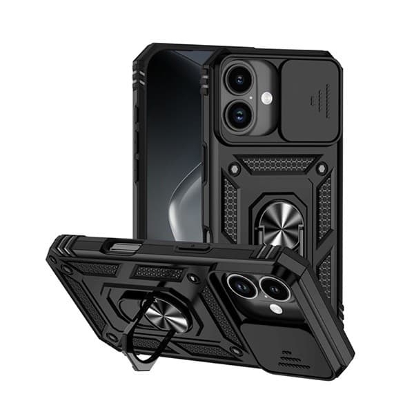 Magnetiskt bilfäste för iPhone 17, Stötsäker Militär Defender, Svart
