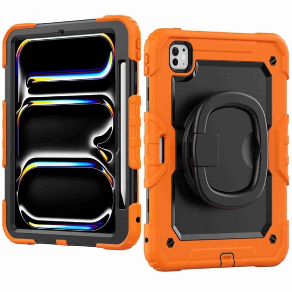 Silikone PC-etui til iPad Pro 11 2024, med skulderrem, orange