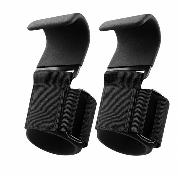 Løftegrep og -stropper for pull-ups, 2-pakning svart, oppgraderte stålkroker, SBR-polstring Black