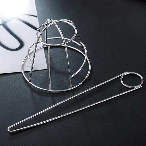 Metalliseosponnarinpidike, minimalistinen hiusdonitsin pidike, liukueste Silver