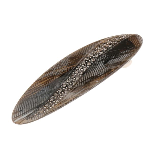 Hårspenner i cellulose med skilpaddemønster, oval form, fransk design, rektangulær Gray White