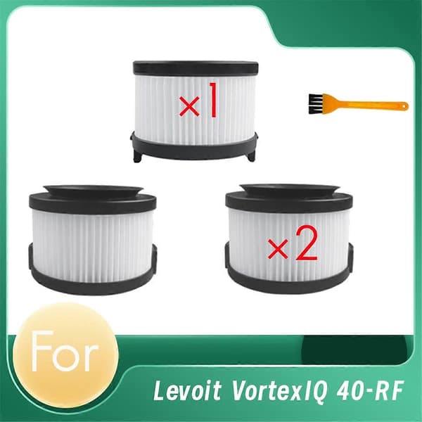 2 Förfilter och 1 Efterfilter med Rengöringsborste för Levoit Vortexiq 40-Rf Hemrengöringsfilter
