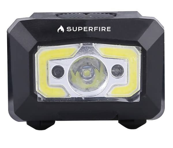 Superfire X30 pandelampe, 340LM, USB genopladelig, bevægelsessensor, Cree LED, udendørs