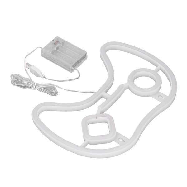 LED Neonskylt Spelkontrollformad, 11x7.5in, PVC ABS, Batteri USB-driven, för Sovrumsfest