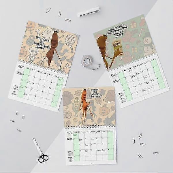Marcus Ormen Vægkalender 2026 - Robert Ormen Sjov Dyrekalender Sjov VR Chat Meme Gave til Venner Familieu200b