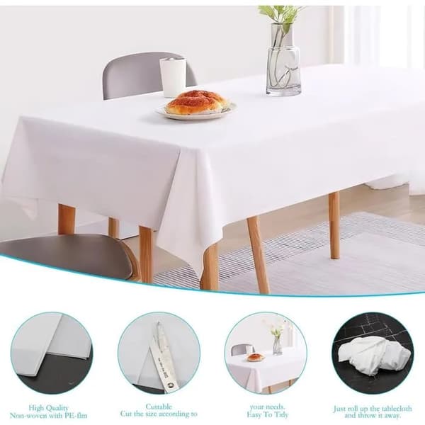 Engangs hvide papirduge 10-pak, 137x274cm, til fødselsdagsfester