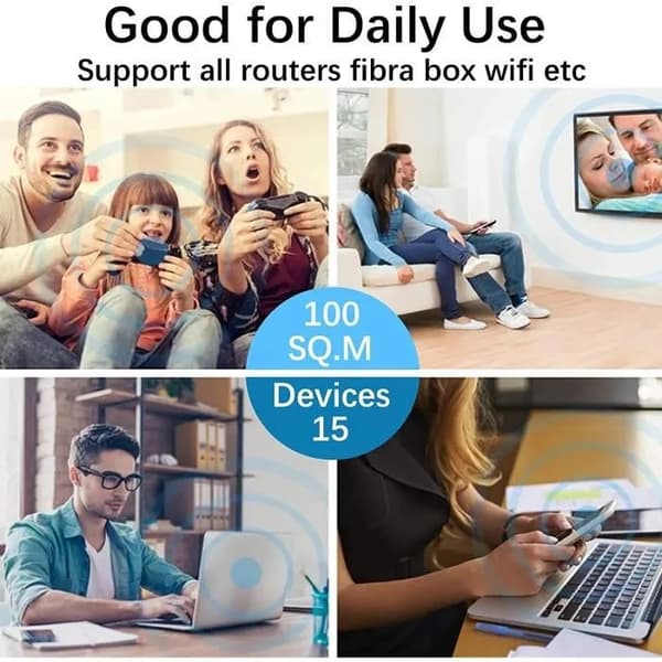 WiFi Repeater 300Mbps, 2.4GHz, AP-tilstand, WPS, Nem opsætning, Signalforstærker til hjemmet