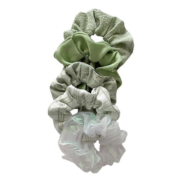Stora Hår Scrunchies Elastiska Hårband Hästsvanshållare Håraccessoarer för 5PCS Green