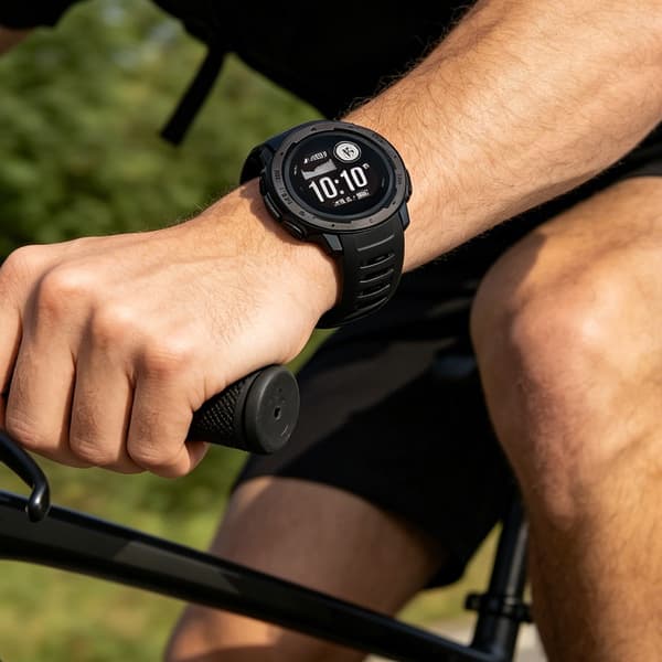 Garmin Instinct 2 Silikone Urrem, Sort, 22mm, Justerbar, Sport Black