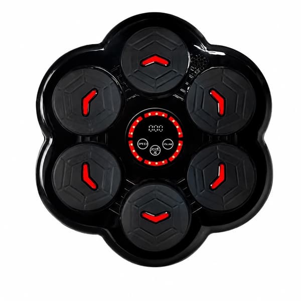 Boksetræner med musik, Bluetooth, LED, hastighedsniveauer, USB genopladelig, inklusive handsker
