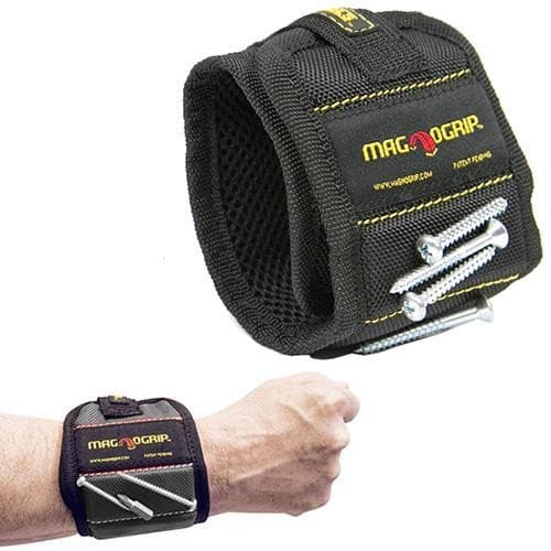 Justerbart magnetisk armbånd for skruer og spiker, sterk magnet, ventilerende tekstil, 34 cm