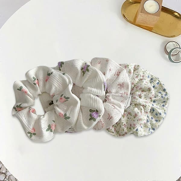 Store hårstrikker Elastiske hårbånd Hestehaleholder Slips Tilbehør for 5PCS White