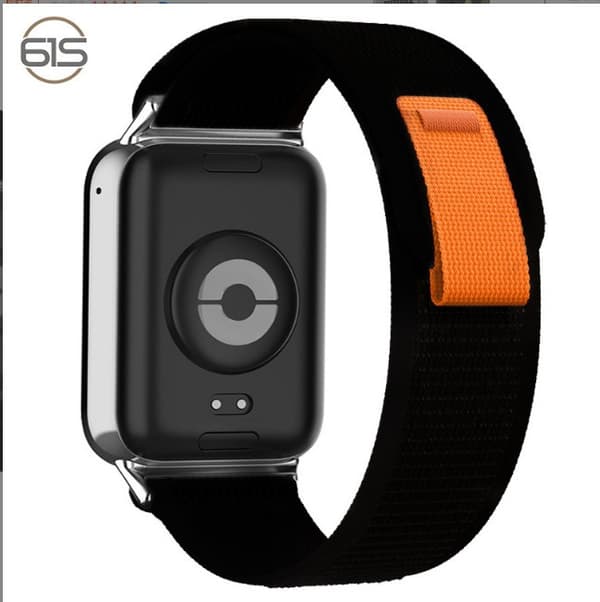 Nylon urrem til Redmi Watch 4, sort, åndbar, justerbar, 22 cm