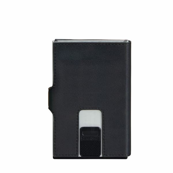 RFID-kortfodral Slide Alu, svart, smal plånbok för 8 kort, NFC-skydd
