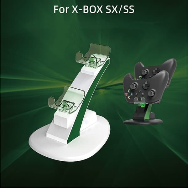 Ladestation til Xbox SS SX Controller, Dobbelt Controller Oplader med 2 Batterier, Sort