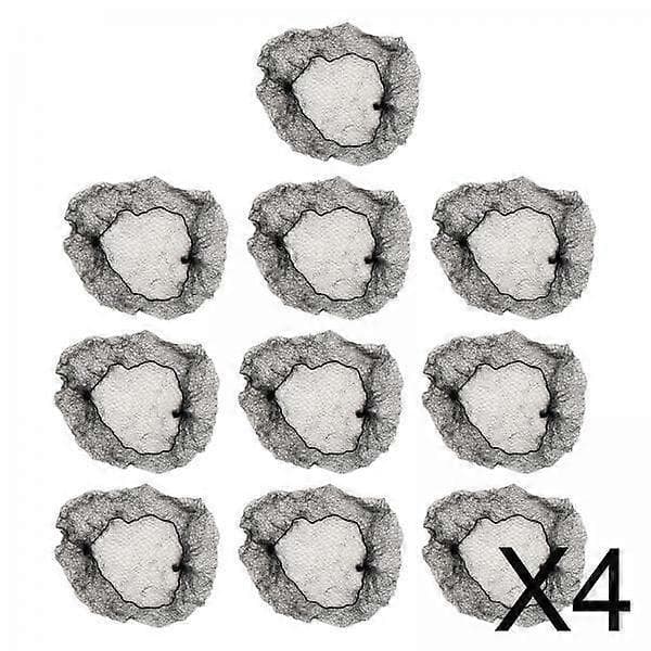 4x 10 Stykker, Usynlige, Hårnett, Usynlige, Elastiske Hårnett med Mesh-kant, Mesh-nett