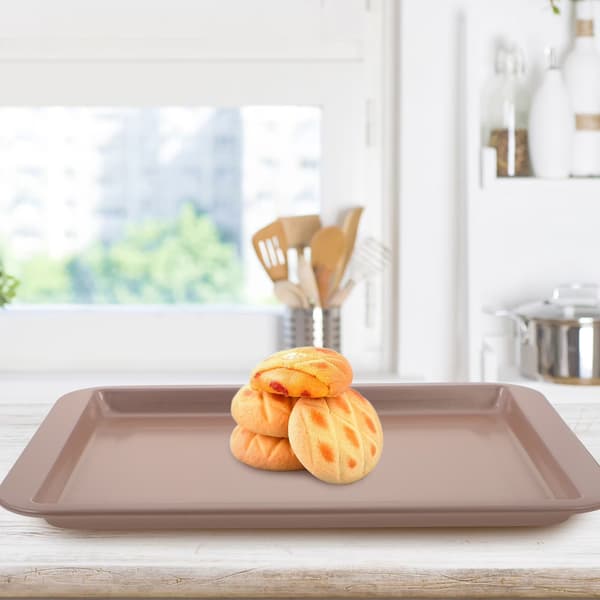 Rektangulær kageform i kulstofstål, non-stick flad bageplade til småkager og cheesecake