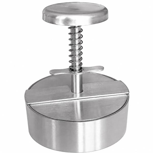 Burgerpresse i rustfrit stål 304, 11 cm, non-stick, nem at rengøre, til hjemmelavede bøffer 11 cm