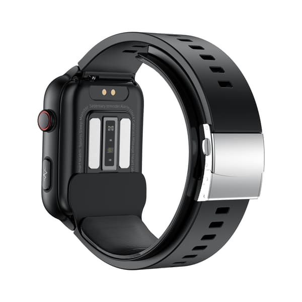 Smartwatch med blodtryk, puls, SpO2, sort, 1,91\" IPS-skærm, sundhedsmonitor