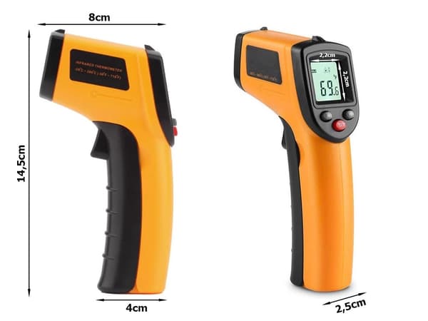 Infrarødt termometer, berøringsfritt laserpyrometer, -50 til 380°C, digital temperaturpistol