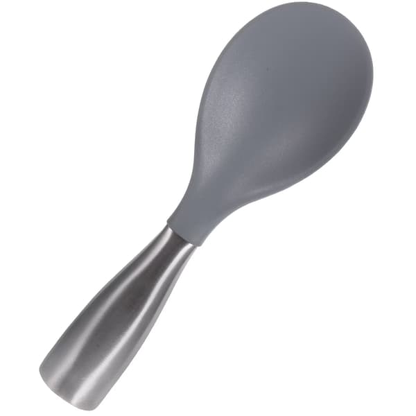 Risske, grå, rustfrit stål silikone langt håndtag ergonomisk køkkenredskab