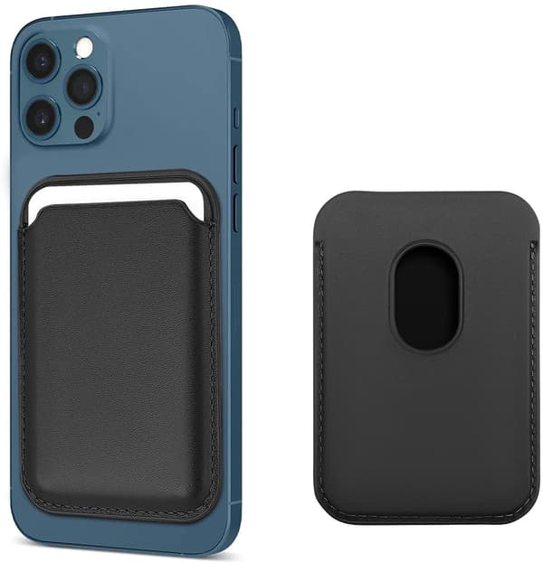 Magnetisk kortholder til iPhone 12/13-serien, PU-læder, sort