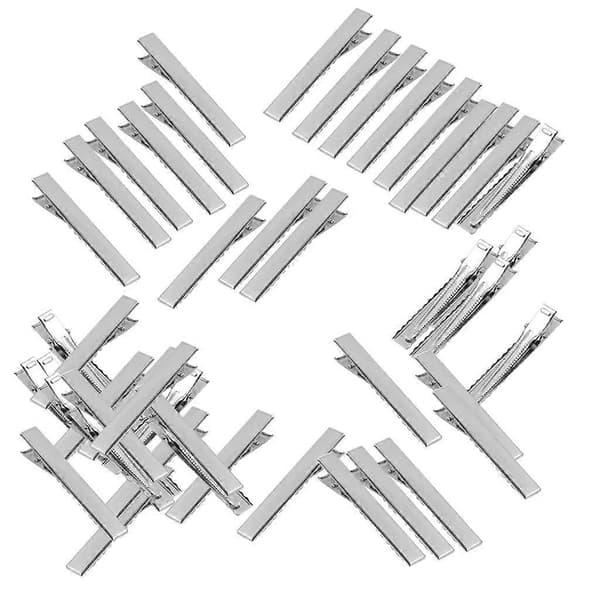 6x 50st Silver Alligator Hårklämmor för DIY-projekt 32mm
