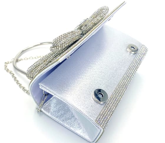 Kvällsväska för kvinnor, glitterclutchväskor för kvinnor, kvällsbröllopsfestplånbok silver