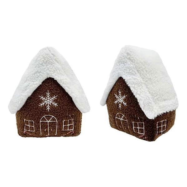 Plush Puterute Gingerbreadhus - Pynteputer, Lekeputer, Hjemmedekorasjon, Julegaver til Barn As Shown