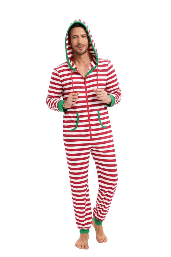 Julpyjamas för vuxna, Onesie-dräkt, Pyjamas för kvinnor, Pyjamasset Herr Röd Men Red S
