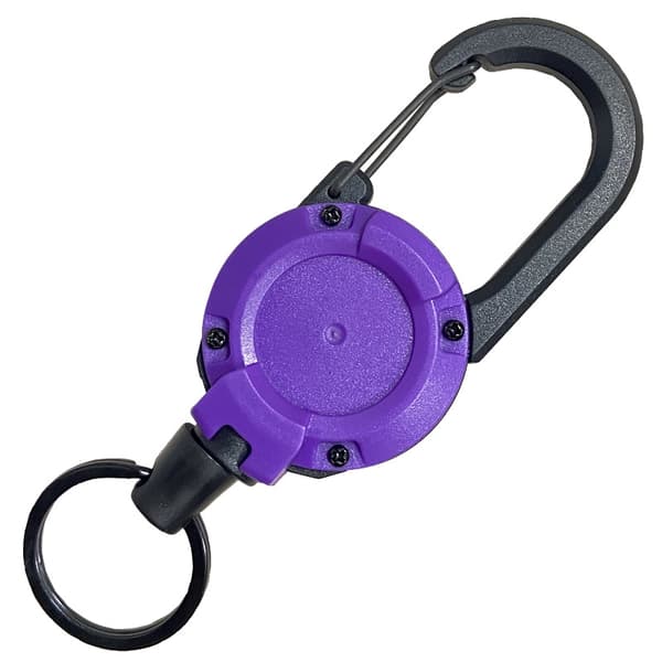 1-pack infällbara nyckelringar med 65 cm infällbar ståltråd Purple