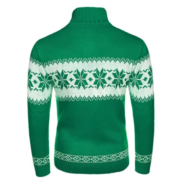 Långärmad stickad jultröja för män, grön Green M