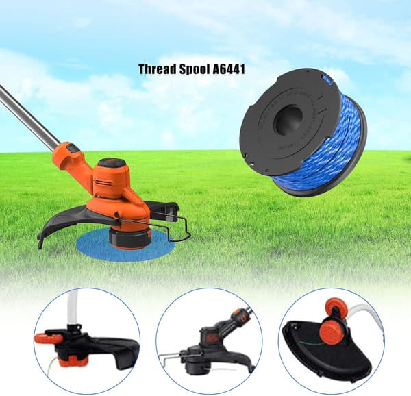 Erstatningsspole til Black and Decker A6441 Trimmersnøre, 1,65 mm, erstatningsspoler til GL652, GL655, GL650, GL660, GL680 Trimmer
