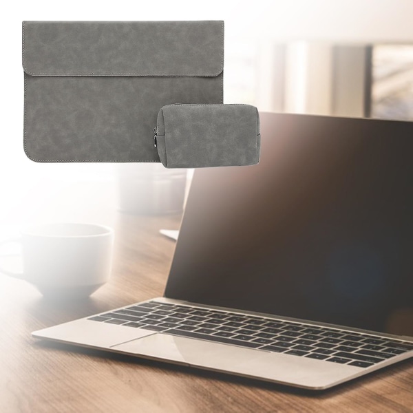 Bärbart vattentätt konstläder Notebook Laptop Fodral Fodral Cover för Macbook Air/ pro 13 tum Light Grey