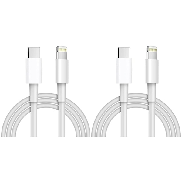2 kpl 2 m USB-C - iPhone -kaapeli Lightning-pikalataus