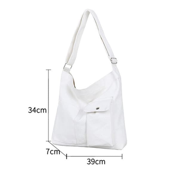 Dametaske, Tote Canvas Håndtasker, Skuldertasker - høj kvalitet - white
