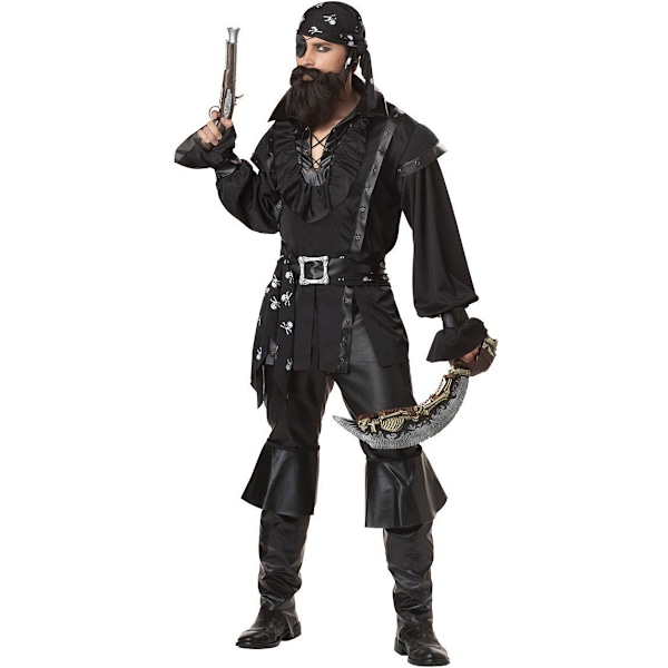 Piratdräkt för män och kvinnor Robin Hood M-XXL för Halloween Cosplay Scenframträdande man XXL