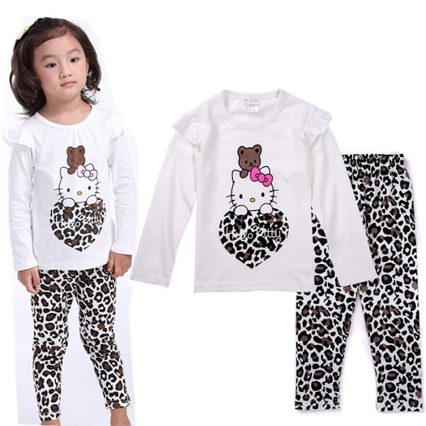 Barn Flickor Pojkar Katt Katie Pyjamas Långärmad Outfit Bekväma Nattkläder Pyjamasset #1 #1 130cm