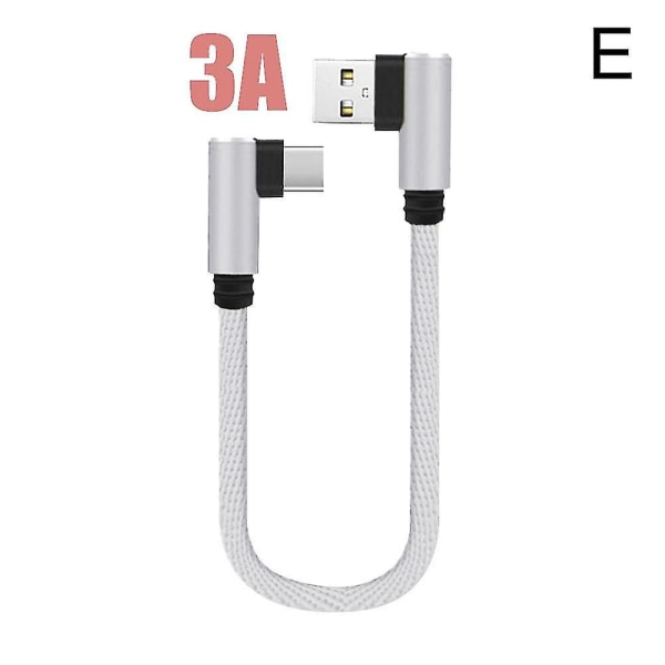 25 cm kort 90 graders USB laddningskabel av typ C USB-C-telefonladdarkabel White 25cm