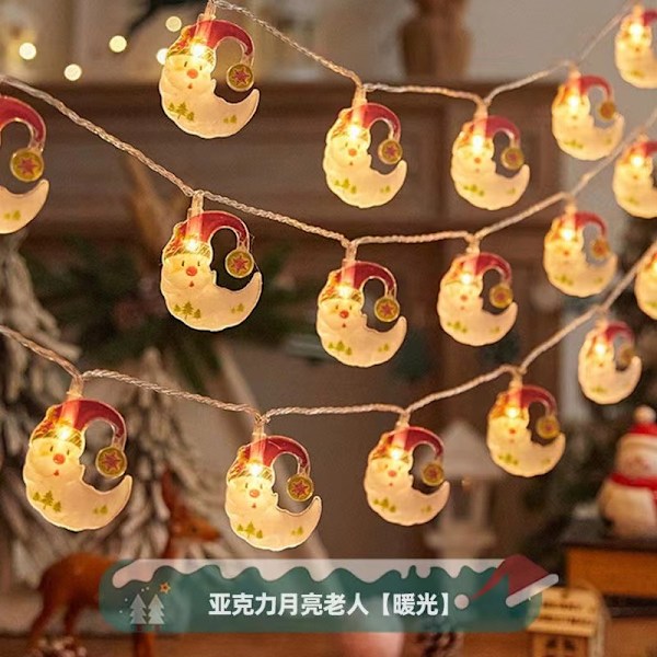 Christmas Santa Claus Snowman, Christmas tree decoration lights, creative window decorations, pendant light strings Solar