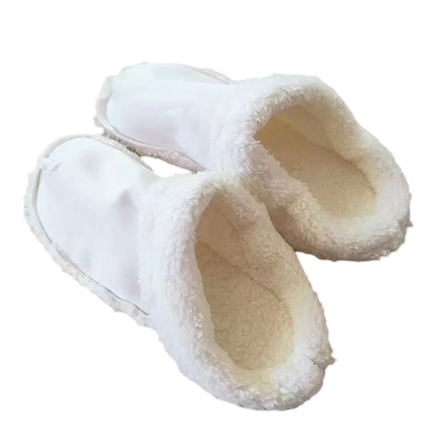 Avtagbara bomullsöverdrag, avtagbara och tvättbara tofflor, bomullsöverdrag, hålfoder, sammet, nya vinterplysch white white 38/39