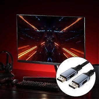 DisplayPort 2.1-kabel, 80 Gbps, stöder 16K@60Hz, 8K@240Hz-kabel för ledande skärmmärken 3m
