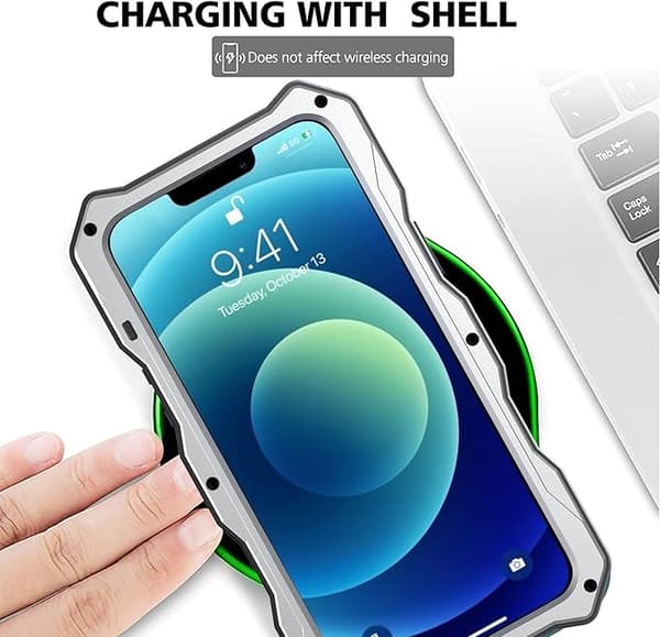 Kompatibel med iPhone 13 Pro Max Vanntett Metall Deksel, Bui{ee}