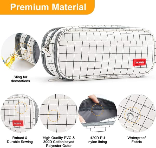 Pencil Case med stor kapacitet, taske, penholder, 3 rum Sc